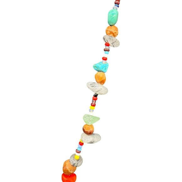 Semi-Precious Gemstones Multicolor Beaded Necklace - Picture 6 of 7